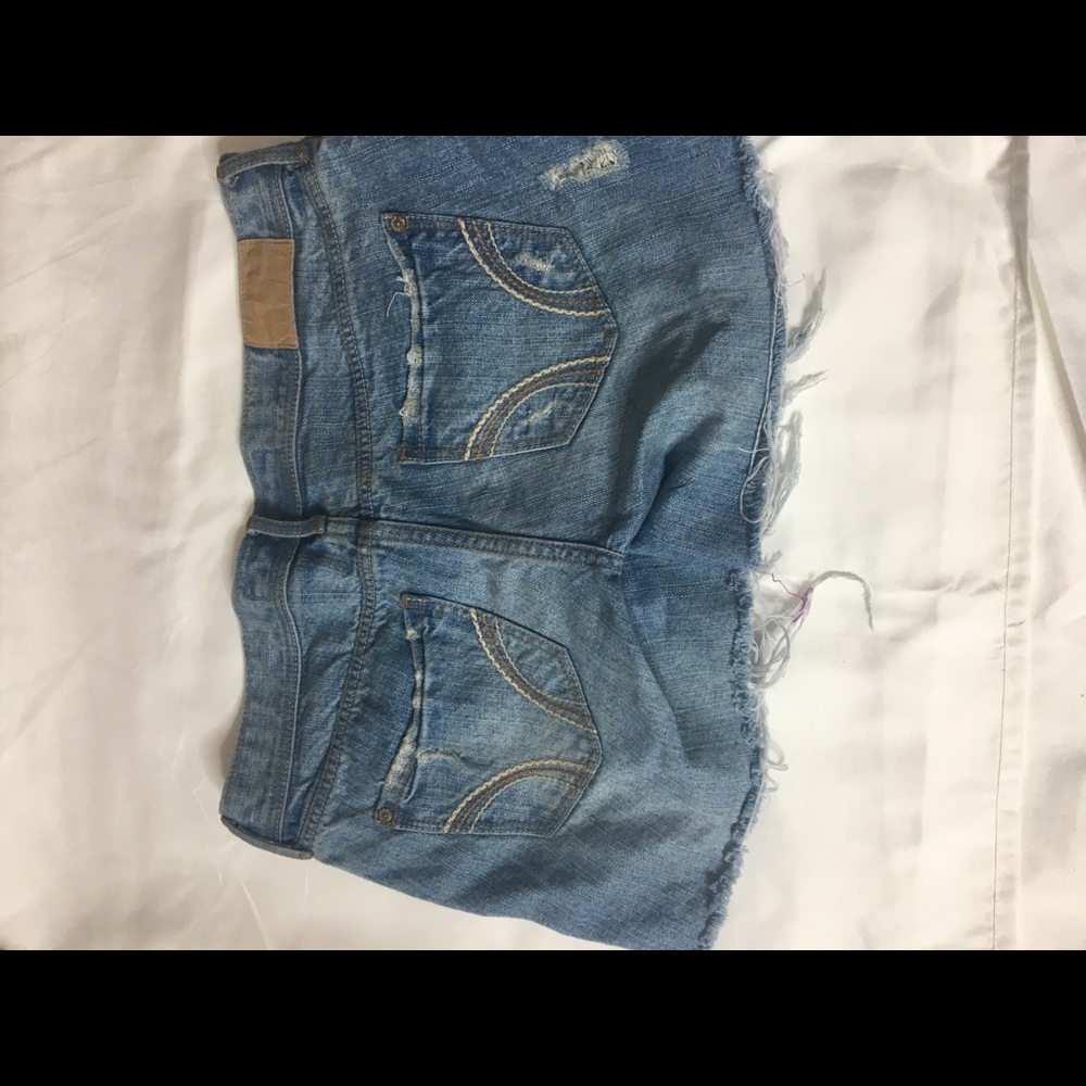Light wash denim shorts